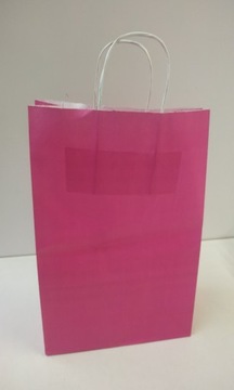 Torba torebka papierowa z uchwytem kraft 250x110x320 różowa 10szt.