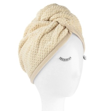 ПОЛОТЕНЦЕ-ТЮРБАН ДЛЯ ВОЛОС МИКРОФИБРЫ, МЯГКИЙ БЕЖЕВЫЙ