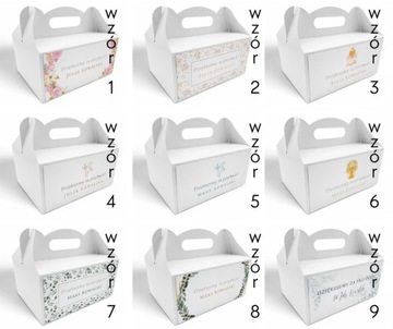 Коробка для торта 10 шт. Персонализация Спасибо 1-е причастие УЗОРЫ