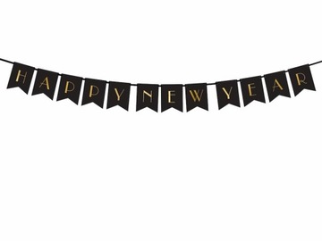 Baner sylwestrowy Happy New Year czarny sylwester
