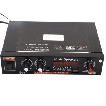 Wzmacniacz cyfrowy Black Car BT Audio z obsługą