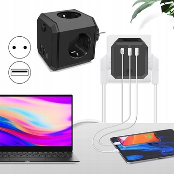 CUBE 4 РОЗЕТКИ USB Type C 7в1 без кабеля