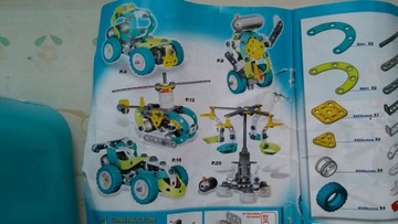 Meccano junior #0262 Pudełko konstrukcji zmotoryzowanych 10 modeli silnik