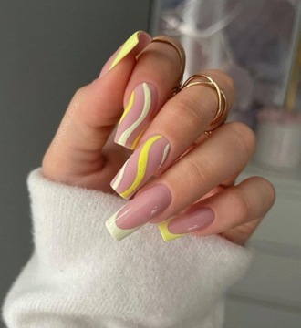 Кисть для дизайна ногтей «Белый мрамор», тонкая, 10 мм.