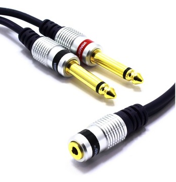 KABEL GNIAZDO JACK 3,5 - 2X 6,3 MONO VITALCO 1.5m