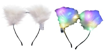 COSPLAY FURRY ŚWIECĄCE USZY NA OPASCE LED FUTRZAK ZWIERZAK wysyłka z PL