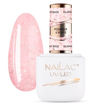 NaiLac Baza kauczukowa do paznokci z folią drobinami Glammy Base 7ml WYBÓR