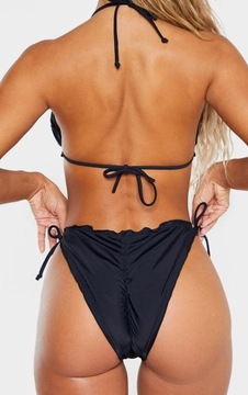 DÓŁ OD BIKINI MAJTKI CZARNE TANGA WIĄZANIE PRETTYLITTLETHING 44