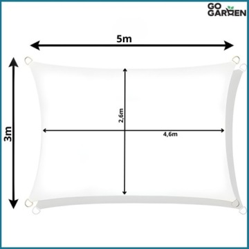 Садовый тент парус водонепроницаемый белый прочный 5 х 3 м