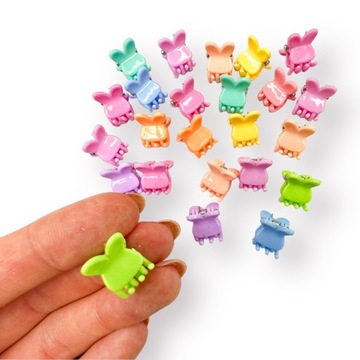 ЗАЖИМЫ ДЛЯ ВОЛОС ЛЯГУШКА ПАСТЕЛЬНЫЕ УШИ 24 ШТ.