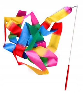 WSTĄŻKA GIMNASTYCZNA AKROBATYCZNA szarfa do tańca 425 CM WIELOKOLOROWA