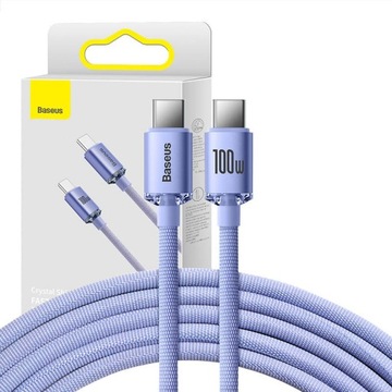 BASEUS MOCNY KABEL PRZEWÓD USB TYPU C TELEFON SZYBKIE ŁADOWANIE 100W 1.2M