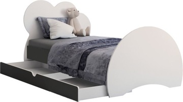 ŁÓŻKO CLOUD 180/90 Z SZUFLADĄ GRAFIT + MATERAC