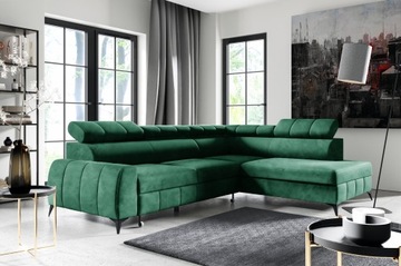 Zielony Narożnik 279 x 203 cm LOREN GM