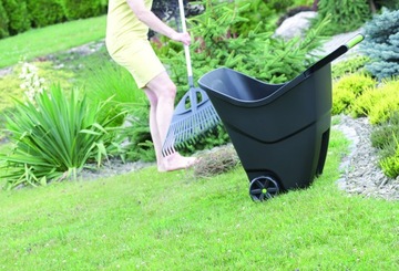 САДОВАЯ тачка, ЛЕГКАЯ, ПЛАСТИКОВАЯ, ПРОЧНАЯ, ДВУХКОЛЕСНАЯ, ЧЕРНАЯ, 85л