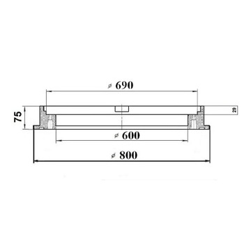 Крышка септика 80HD с ключом, черный полимер Люк-лаз, садовый колодец.