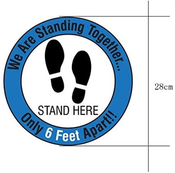 Наклейки на пол «Держи дистанцию», 5 шт.