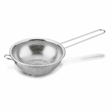 DRUSZLAK SITKO CEDZAK Z RACZKĄ KUCHENNY STALOWY 16 CM