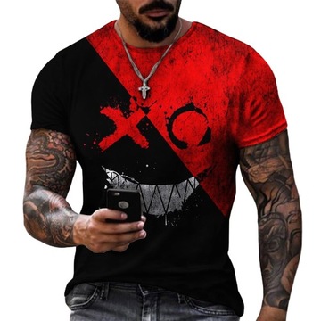 T-SHIRT 3D KOSZULKA MĘSKA NADRUK UŚMIECH 2XL