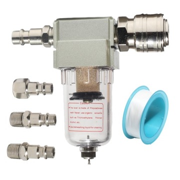 Filtr Powietrza Odwadniacz 1/4 automatyczny separator wody oleju + Złączki