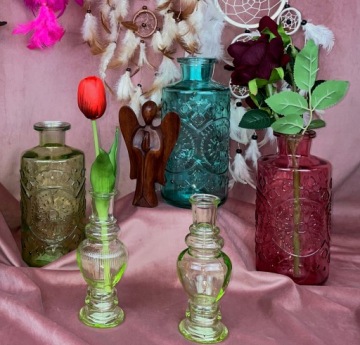 ВАЗА ПОДСВЕЧНИК ВЕНЕЦИЯ В15,5 СМ МЯГКИЙ ЗЕЛЕНЫЙ микс УЗОРОВ