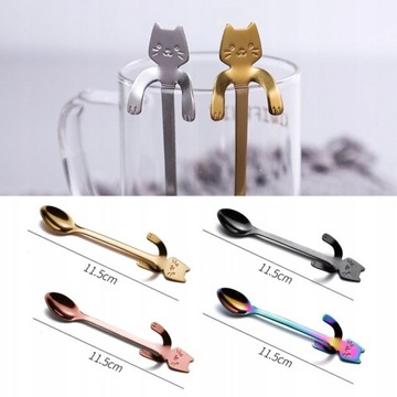 Серебряная подвесная ложка Cat для кофе и чая