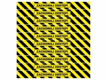 Naklejka na podłogę ZACHOWAJ ODSTĘP - 10szt
