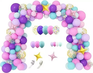 BALONY GIRLANDA BALONOWA RÓŻOWA UNICORN fiolet ŁUK