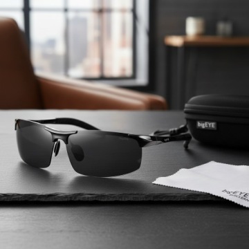bigEYE - МУЖСКИЕ ПОЛЯРИЗОВАННЫЕ СОЛНЦЕЗАЩИТНЫЕ ОЧКИ ДЛЯ ВОДИТЕЛЯ АЛЮМИНИЕВЫЕ Премиум - НАБОР