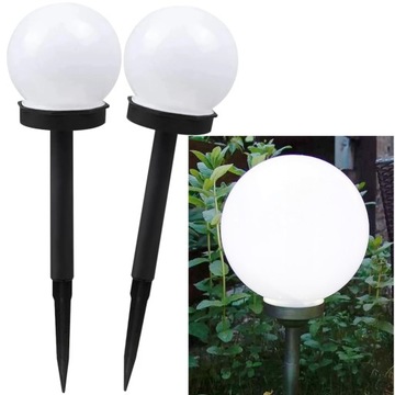 ZESTAW 2x LAMPA OGRODOWA kula solarna LED OŚWIETLENIE 180° OGRÓD BALKON