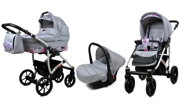 BabyLux Wózek 3w1 dziecięcy spacerówka Largo ALU