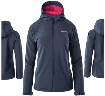 KURTKA DAMSKA SOFTSHELL WODOODPORNA Z KAPTUREM XL