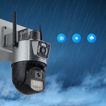 PODWÓJNA KAMERA IP 2W1 ZEWNĘTRZNA OBROTOWA WIFI 2x 3MPx FULL HD+ MONITORING