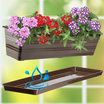 SKRZYNKA BALKONOWA 60cm DONICZKA + PODSTAWKA