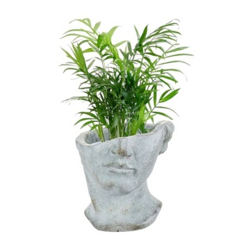 OSŁONKA DONICZKA GŁOWA RZEŹBA BETONOWA VINTAGE ANTYK H19 CM