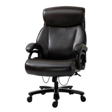 Fotel Obrotowy Krzesło Eko Biurowe Wygodne Wytrzymałe Brązowe do 180 KG