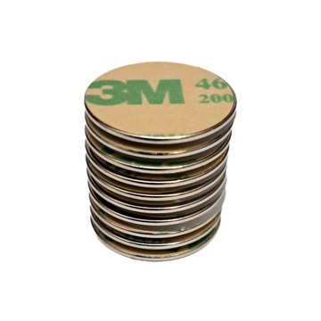 Magnes Neodymowy 20x1 mm z Klejem Taśmą 3M 10 szt. Mocny
