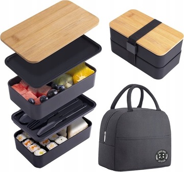ZESTAW OBIADOWY LUNCHBOX BENTO POJEMNIK TORBA