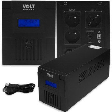 Zasilacz awaryjny VOLT MICROUPS 1200VA 720W 2x7Ah do elektroniki, komputera