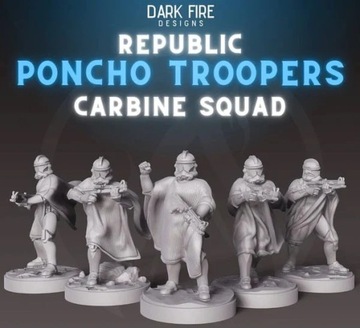 Republic Poncho Trooper Carbine Squad model pasuje do gry StarWars Legion