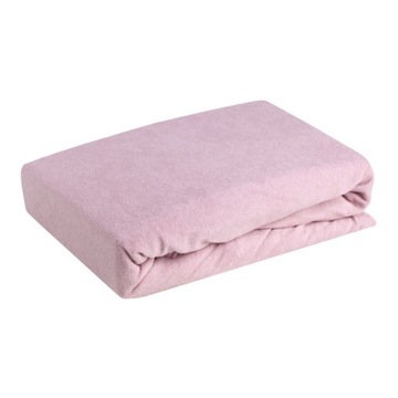 Pudrowe prześcieradło z gumka frotte 180X200