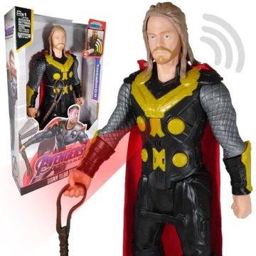 THOR RUCHOMA DUŻA FIGURKA AVENGERS DŹWIĘK 30cm