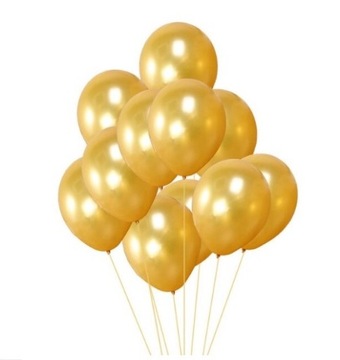 BALONY ZŁOTE 12szt ZESTAW BALONÓW 30cm URODZINY