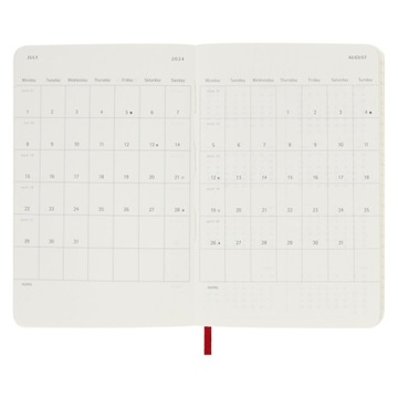 Moleskine Daily Calendar P, мягкая обложка, 12 месяцев, красный, 2024 г.