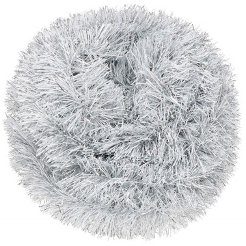 ŁAŃCUCH CHOINKOWY srebrny 6m GIRLANDA ŚWIĄTECZNA NA CHOINKĘ XXL gruby 7cm