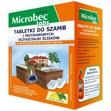 Preparat do szamb i oczyszczalni Microbec Ultra cytryna tabletka 20g BROS