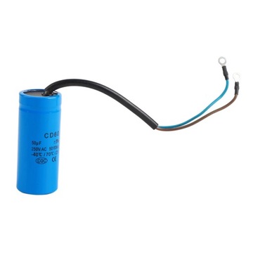 Kondensator roboczy CD60 z przewodem 250 V AC 50 uF 50/60 Hz do sprężarki