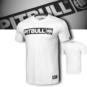 PITBULL T-SHIRT LEKKA KOSZULKA MĘSKA NADRUK HILLTOP BASIC BAWEŁNA BIAŁA 3XL