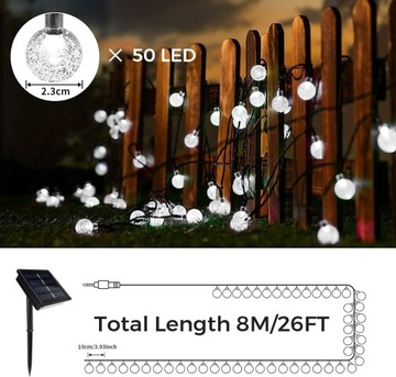 Girlanda świetlna Hoteril 800 cm sieciowe, solarne przezroczysty