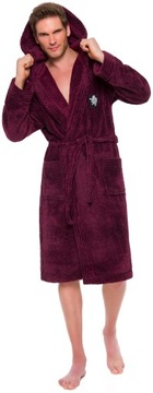 ПЛОТНЫЙ ТЕПЛЫЙ МУЖСКОЙ ДЛИННЫЙ ХАЛАТ С КАПЮШОНОМ M